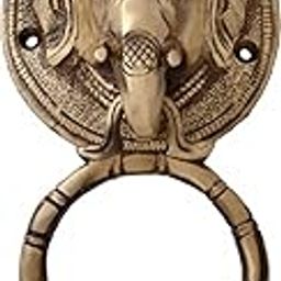 Two Moustaches Elephant Face Brass Door Knocker-image-94