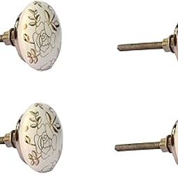 Knobs for Drawers - Vintage Assorted Ceramic Drawer Handle Furniture Hardware (4, Rose Golden) -Pack of 4-image-83