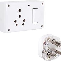 COMBO - MICA Switch - Socket Combined Box 16 AMP With Indicator - Polycarbonate Qty - 2 (White) + MICA 3 Pin Plug 16 AMP Fusion With Indicator - Polycarbonate Qty - 2 (White)-11