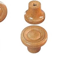 CURIOFACT Beechwood Drawer Knobs, Wardrobe Handles, Loft Handle, Kitchen Pull Handles, Cabinet Wooden Knobs (Orbit) - Set of 6-image-12