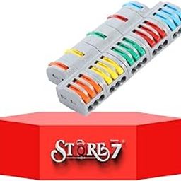 STORE77® 2Pcs Compact Lever Wire Nut Connector (5 in 15 Out), Splicing Wire Connector, Universal Quick Wiring Cable Connection Push-in Conductor Terminal Block.-picture-11