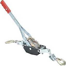bchsadvb 1 Ton 2200lbs 2 Hook Steel Cable Dual Gear Power Ratchet Come Along Puller Tool Automotive Hoist Cable Winch Puller Stretcher Lift Ratcheting System-image-26