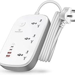 Phonokart 3250W 13A 7 in 1 Charging Stations Extension Power Strip with 65W Type C USB Ports | 3 Power Sockets with 65W USB C Port PD QC 3.0 Super Fast Charging with Type C Port | 2M Power Cord-picture-11