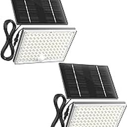 SUPERDANNY Solar Outside Lights with 113 Bright LEDs 7000K Gray 2pack-0