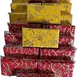 CRAFTING INFINITY zari gold embroidered cash box red and yelow set of 2,1 red,1 yellow,wedding gifting with this elegant set of 2 zari embroidered cash boxes-image-11