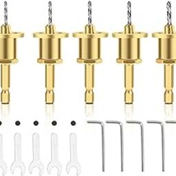Serplex® Woodworking Drill Bit Set, 5-Piece Carbide-Tipped Countersink Bits with Adjustable Depth Stopper, 2.8-4mm Sizes, Precision & Durable for DIY, Wood, Plastic & Construction Tasks-image-102