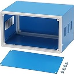 Zulkit Electronic Enclosures Blue Metal Enclosure Project Case DIY Box Junction Case Enclosure Preventive Case 8.3x7.1x5.5inch (210x180x140mm)-13