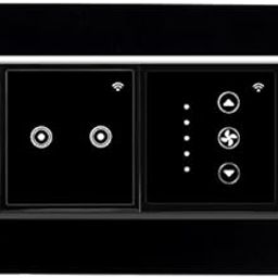 L&G 8M WiFi Switch Board | 3 Smart Switch Control, 1 Socket, 1 Fan Regulator | German Technology with Indian Standards (Size: 8M Horizontal- 262 x 90 x 45 mm) (Black)-image-3