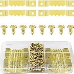 Knank Mall 100 Pack Small Sawtooth Picture Hangers with 200 Pcs Screws Sawtooth Frame Sawtooth Hanger for Hanging Artwork Paintings Clock Photos Heavy Duty.-image-67