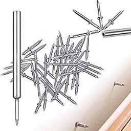 100Pcs Double-Head Skirting Thread Seamless Nail, Skirting Line Without Marks Nail, Invisible Security Screws Equipped with Specific Sleeve Tool-43