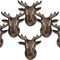 INDIAN ARTISANS Metal Iron Knobs for Cabinets & Cupboards | Drawer | Door Pulls | Deer Shape Knobs (Set of 6) Home Hardware | Furniture Accessories (Antique Golden)-10