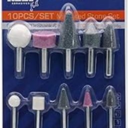 Inditrust Mounted Stone Cylinder Head Nail Abrasive Rotary Tools Polishing Machine Cutting Grinding Head (6 Mm 3 Mm) - 10 Pcs-25