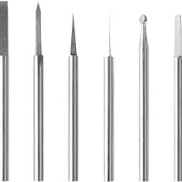 Serplex® 6Pcs Carving Bits Detail Carving Bits for Dremel Rotary Tool Engraving Bit Stainless Steel Carving Drill Bit Detailing Engraving Bits Rotary Carving Bits for DIY Wooden Carving Woodworking-picture-19