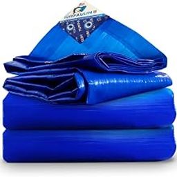 TUFFPAULIN 9FT X 6FT 70 GSM Blue Tarpaulin Tirpal Tadpatri Tharpai Thadika, Extra Strong, Reinforced Eyelets, UV Resistant, 100% Waterproof, 6 Layer MLCL 3D Rib Technology-1 No.-image-39