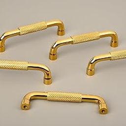 Amar Enterprise PVD Gold Stainless Steel 4 Inches Kitchen Cabinet & Drawer Handles, Knurled Design PVD Gold Finish Handles, Furniture & Door Pull Handles (4 Inches, 96mm Hole to Hole, Pack of 6)-image-71