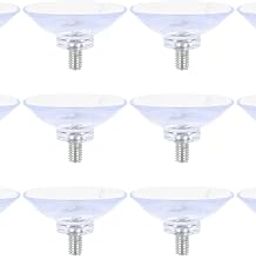 UBERSWEET® 1 Set 12pcs Transparent Screw Suction Cup Hook with Screw Hook for Glass Table Top-0