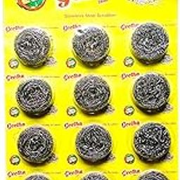 Customscart Stainless Steel Scrubber (15 Grams) 12 Pack Non Rusting Wire Scrubbers for Tough Stain Removal |Kitchen Oily Steel Glassware Aluminium Dishes Plates Utensils Cleaning, Pack of 12, Silver-image-92