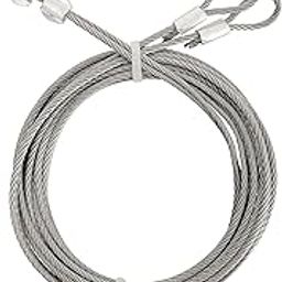 304 Stainless Steel Safety Wire Garage Door Cable 8.6FT for 7 Foot high Garage Door with Torsion Spring Garage Door Opener Extension Torsion Steel Cable 2 Pack-11
