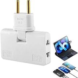 Nutrizon 3-in-1 Rotatable EU to US Plug Adapter 180° Extension with Foldable Multi-Socket, Mini Slim Wireless Outlet Converter, 2-Pin Rotate Plug, Compact Travel-Friendly Design Multicolor-picture-22