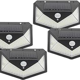 ASGTRADE LED Bright Outdoor Security Lights with Motion Sensor Solar Powered Wireless Waterproof Night Spotlight for Outdoor/Garden Wall, Solar Lights for Home (100 LED, Pack of 4 Pcs)-3