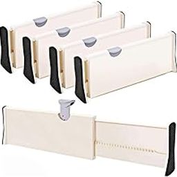 Drawer Dividers 11"-17.3" Adjustable Dresser Drawer Organizers, Drawer Separators for Silverware and Utensils, Tray Organizer for Kitchen, Drawer, Bathroom, Bedroom, Office or Dresser Storage - 4 Pack-13