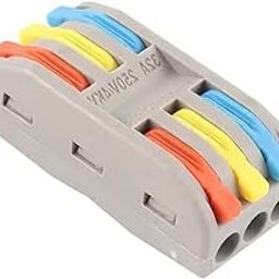 10 Piece Pack DIY Mini Quick Terminal Junction Block Compact Splice Electrical 3 in 3 out Connectors Clamp with Actuation Releasable Lever Quick & Freely Assemble (6)-17