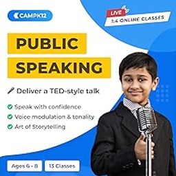 Camp K12 - Public Speaking - Deliver a TED style talk - 6-8 yrs - LIVE - 13 classes - 1:4 online group class [Email delivery in 2 Hours- no CD]-19