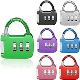 7 Pcs Number Lock, Number Locks for Door, TSA Locks for Luggage Resettable Pin Number Padlock Smart Lock for Bag Small Lock for School Gym Locker Sports Locker Fence Toolbox Gate Case Hasp Storage-15