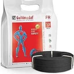 Goldmedal 180 Meter 1100V 1.5 Sq mm Fire Retardant Electric Wire (Black) - Pack of 1 | Wire for Domestic & Industrial Connection Use | Multi-Strand, PVC Electrical Insulated Copper Wire-picture-12