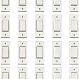 Glare Max 6Amp Non-Modular Electrical Switch with Screws, Polycarbonate Body, Heavy Duty, Suitable for Home & Office Use Color - White (Pack of 20)-14