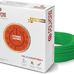 Polycab OPTIMA+ 0.75sqmm 90M coil | Flame Retardant | Lead free | 99.97% high purity copper | Rodent protection | PVC insulated housewire [Green]-image-56