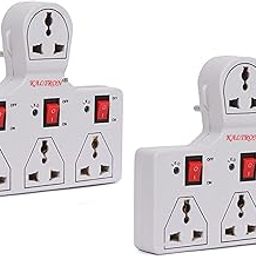 Kaltron 4 Universal Socket 3 Switch Multi Plug Extension Board/Multiplug (White) (Pack of 2)-7