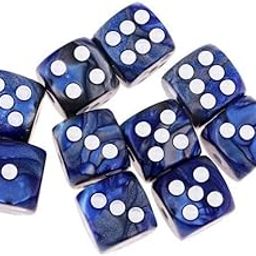 Toy 5x6-sided Game Dice 16mm Dice for Board Games and Teaching Math Blue+Silver Accessories & Dice-image-30