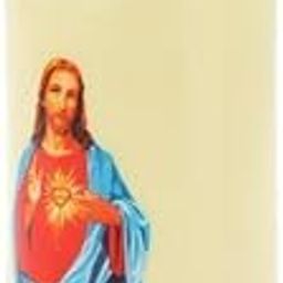 UJEAVETTE 3xElectronic Candle Flameless Pillar Light Decoration Sacred Man with Heart-image-63