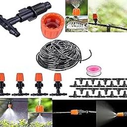 DIY Crafts Mist Cooling Misting Plants Swimming Pool Cooler Tube Hose Pipe Nozzles Jets Misters Water Patio Garden Home Lawn Fan Not Included (12x Heads Kit, 1x Kit., Multi Accessories Misting Set)-13