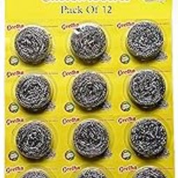 Customscart Stainless Steel Scrubber (15 Grams) Non Rusting Wire Scrubbers for Tough Stain Removal |Kitchen Oily Steel Glassware Aluminium Dishes Plates Utensils Cleaning, Set of 12, Silver-picture-16