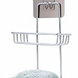 Boniry Wall Mounted Double Layer soap Dish Holder Stainless Steel Wall Hanging Soap Storage Rack for Kitchen Bathroom-with Self Adhesive Magic Sticker (DK-Silver)-image-82
