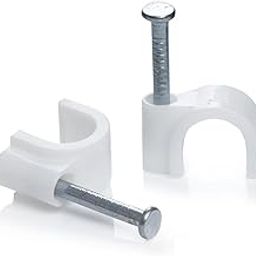 AGASTRIYA Plastic Wire 6 mm Fastener Circle Cable Clips & Staples with Sharp Metal Nail 100 Pieces-picture-24