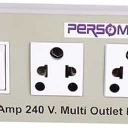 Persome Metal Body Heavy Duty 3+1 6 AMP Electric Extension Cord | Extension Board | Power Strip | Surge Protector | Spike Guard | Flex Box-3
