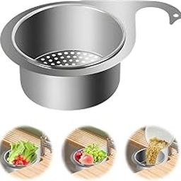 Valajogi Stainless Steel Sink Strainer Basket,Multipurpose Triangle Drainer,Hanging Filter Kitchen Fruits,Food Gooseneck Design Utensil Holder,Faucet Corner Strainer,Multi-Functional Colander Tray-image-82