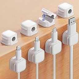 Stvin 8 Pcs Cable Clip Organizer for Desk Magnetic Cable Clip Holder Wire Management Solution for Office & Home (White)-image-71