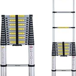 Doodad Aluminium Ladder 16.5 ft | 15 Steps Foldable Ladder | Portable Folding Ladder for Home & Outdoor | 5m Telescopic Ladder with Auto Lock System-image-67