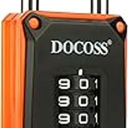 DOCOSS Zinc Strong Number Lock for Door/Combination Padlock, Gate, Gym Locker - Orange Black (1 Pack)-19