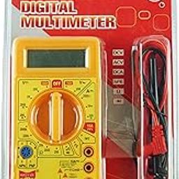 Small Digital Multimeter, Multipurpose Electric meter Yellow/Red 830D Digital Multimeter LCD AC DC Measuring Voltage Current-23
