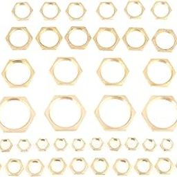 Conduit Fittings Pipe Lock Nut, 40pcs G1/8 G1/4 G3/8 G1/2 G3/4 G1 Thread Pipe Fitting Brass Hex Lock Nuts Thin Nut-7