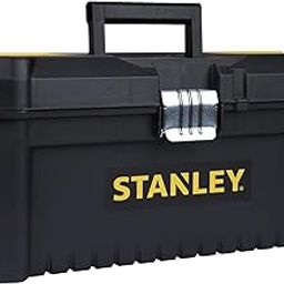 STANLEY STST75518-8 16'' Organised Heavy-Duty Portable Essential Toolbox with Top Lid & Removable Tray Compartment for Easy & Convenient Storage, Top Pad Lock Eye, 1 Year Warranty, 41x19.5x20 cm-21