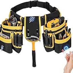 Serplex® Tool Belt,Magnetic Tool Pouch,27-Pockets Heavy Duty Padded Belts for Men,Detachable & Adjustable Pouch Bag for Electrician,Carpenter,Construction,Work Apron,Utility Belt,-image-6