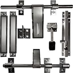 CIRCLE Stainless Steel Door Accessories Set | Door kit| Door Fittings Full Set | Door Hardware Accessories Kit |Gate Hardware| 1 Al Drop, 1 Latch, 2 Handles, 1 Tower Bolt and 1 Door Stopper-image-11