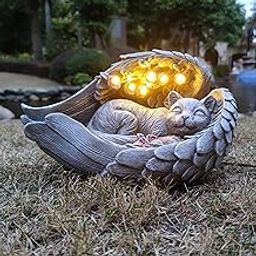 Yardancer Solar Cat Garden Statues Outdoor Décor-Cat Figurines Solar LED Light Lawn Ornaments - Yard Decorations for Patio, Balcony, Backyard -Unique Birthday House Warming Gifts for Mom-image-72