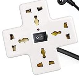 Brillar Premium Electric Extension Board with switches, Adaptor Switch Board 4 Sockets 4+1 Model Electrical Extension Cord Power Socket for Computer with 4 Meter Wire 4 Socket Surge Protector-17